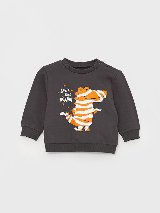 Bisiklet Yaka Uzun Kollu Bask?l? Erkek Bebek Sweatshirt ve Pantolon 2li Tak?m - Waikiki фото 2