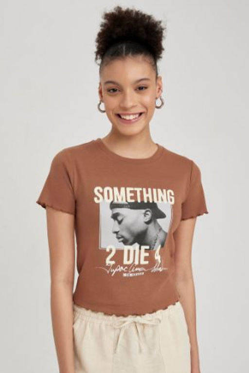 Coool Tupac Shakur Fitted Ribana K?sa Kollu Tisort