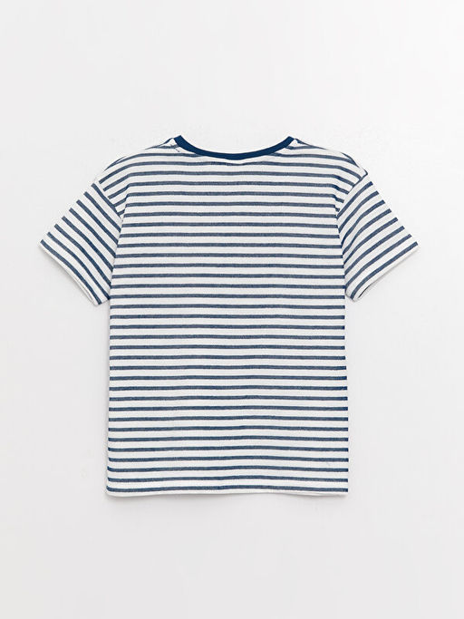 Rahat Kal?p Bisiklet Yaka ?izgili Erkek ?ocuk Ti??rt - Waikiki фото 2