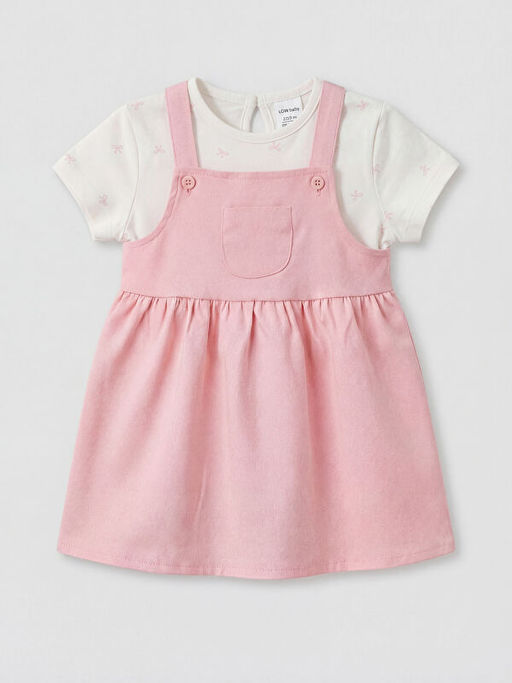 K?z Bebek Salopet Elbise ve Ti??rt