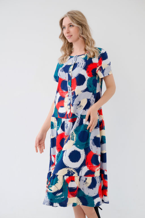 Платье женское из кулирки Кармелита круги - Амадэль фото 7