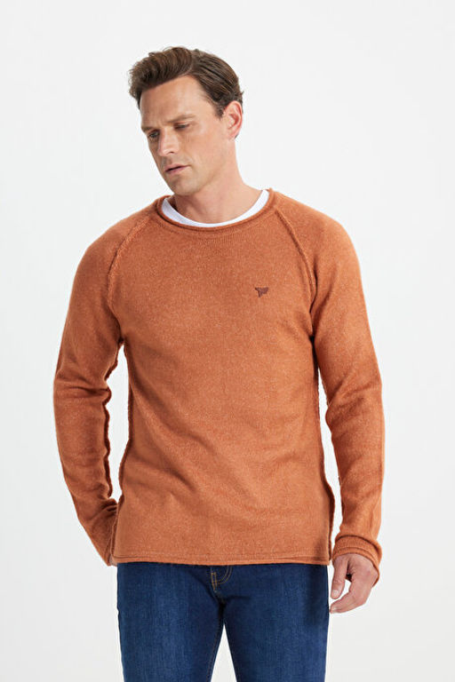 Standart Fit Normal Kesim Bisiklet Yaka Tar__n Kazak ET4924100012TRC