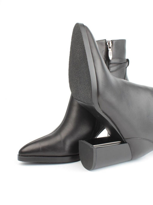 04-M3-L835 BLACK Ботильоны зимние женские (натуральная кожа, натуральный мех)