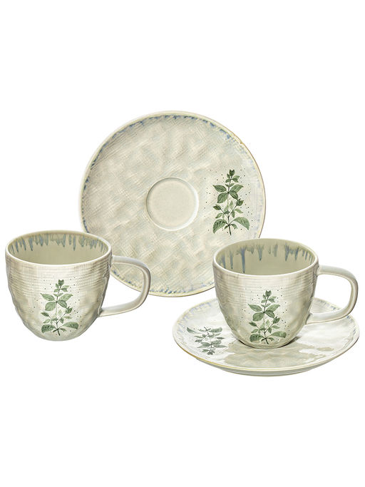Чайная пара 4 пр. 280 мл 12,5*9*8 см Лимонная мята, фарфор - Elan gallery фото 13