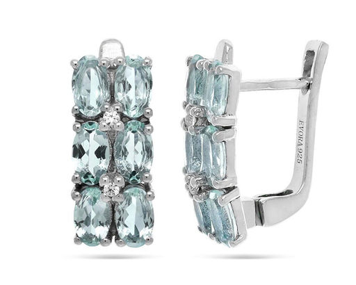 Серьги из серебра топаз, Даниэлла