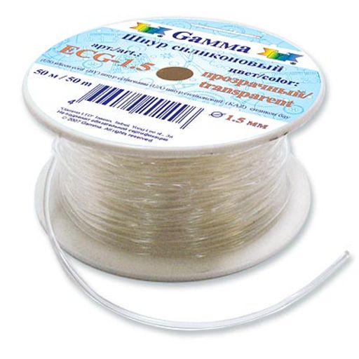 Шнур Gamma 1.5 мм ECG-1.5 силиконовый 50 м 0.5 м прозрачный