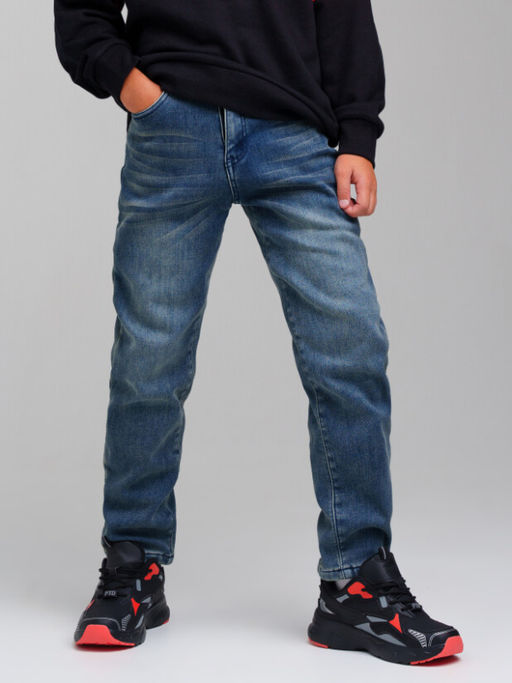 32411325 Брюки джинсовые утепленные флисом для мальчиков