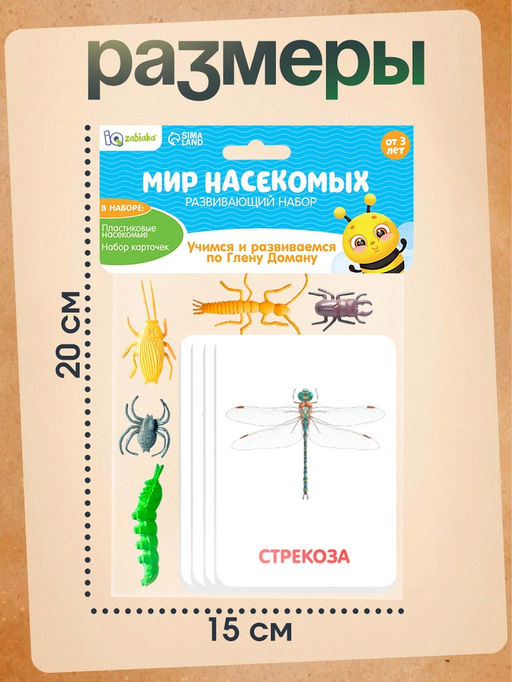 Развивающий набор с карточками Мир насекомых, по методике Домана - Iq-zabiaka фото 9