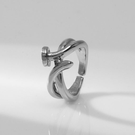 Кольцо металл Тренд гвоздь, цвет серебро, безразмерное - Qf фото 2