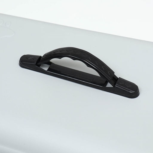 Переноска для животных пластиковая с металлической дверью 47 х 30 х 35 см, вес до 12 кг, серая 934 - Пижон фото 10