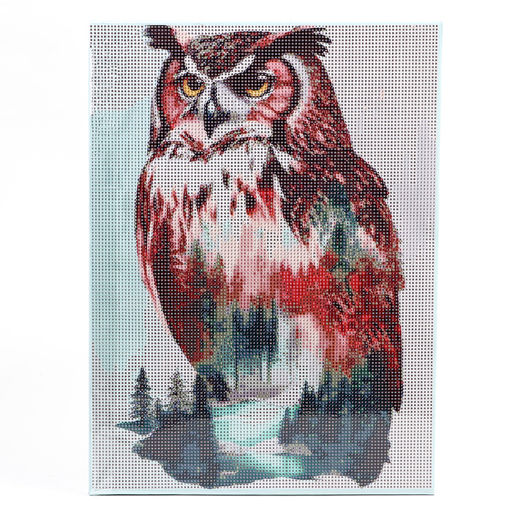 Алмазная мозаика с полным заполнением на холсте с подрамником «Филин», 30×40 см