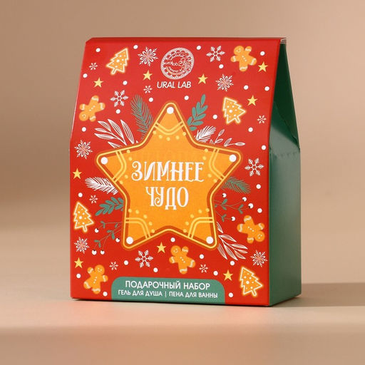 Подарочный набор новогодний женский Зимнее чудо: гель для душа и пена для ванны, 2?100 мл, URAL LAB