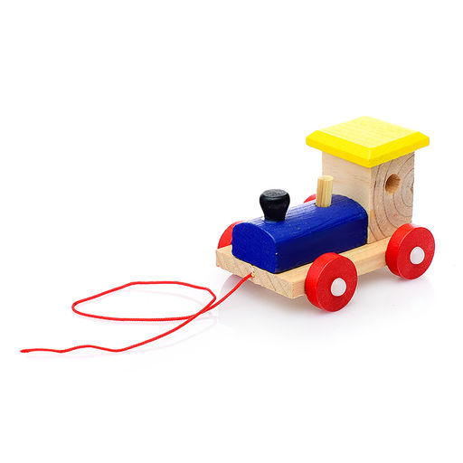 Каталка "Паровозик" с конструктором