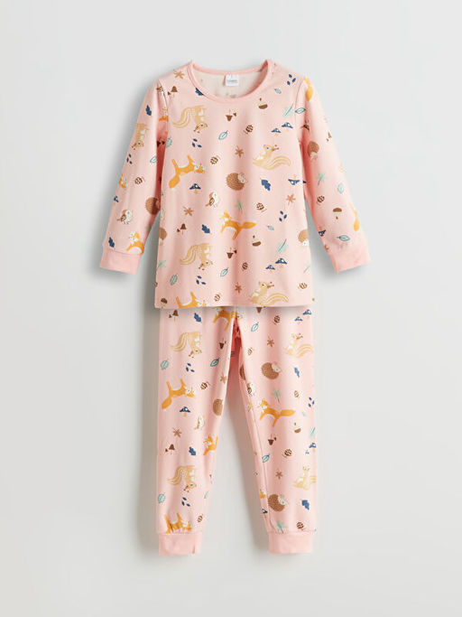 Bisiklet Yaka K?z ?ocuk Pijama Tak?m?