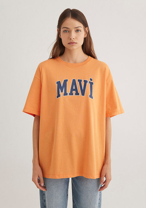 Mavi Logo Bask?l? Turuncu Tisort  фото 3