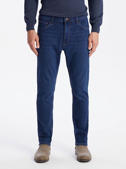750 Slim Fit ??i Polarl? K??l?k Erkek Jean Pantolon