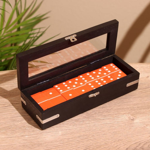 Игра настольная «Домино», в шкатулке, 20×7×4 см, дерево шишам
