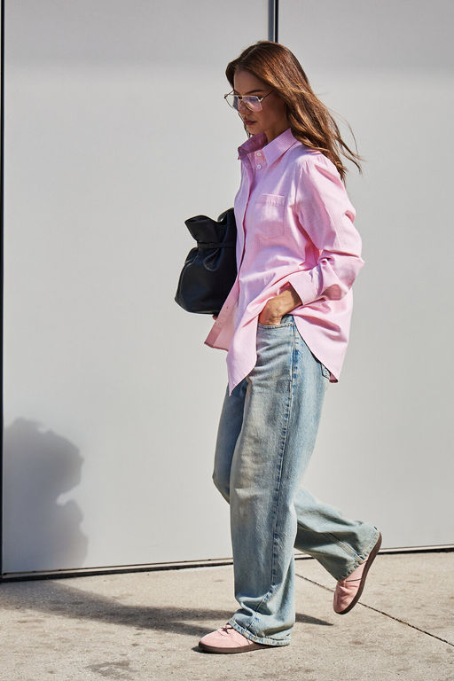 Рубашка оверсайз в полоску хлопковая