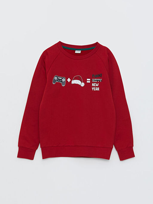 Bisiklet Yaka Uzun Kollu Erkek ?ocuk Sweatshirt