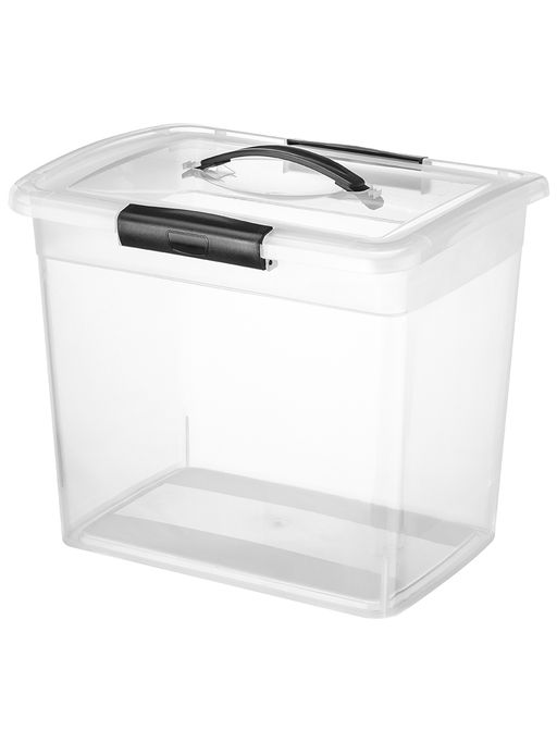 Ящик для хранения 20 л 37*27,5*31,5 см "Визион" с защелками и ручкой, прозрачный (KL252611999)
