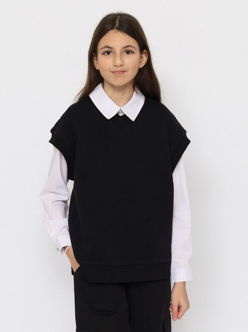 CRB wear / CWJG 63919-22 Жилет для девочки,черный/Ex.Cherubino  фото 5