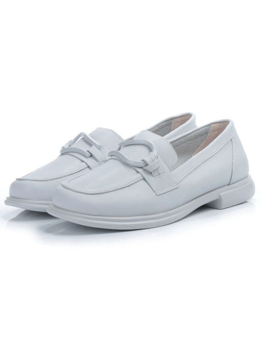 03-PDD196-2 GRAY/BLUE Лоферы женские (натуральная кожа)