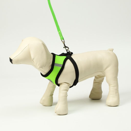 Комплект амуниции с мягкой шлейкой и светоотражающей нашивкой, XL, ОШ 40 см, ОГ 46-60 см, зелёный, 7 - Пижон фото 2