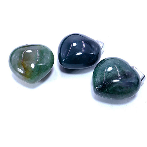 Подвеска Сердечко объемное из камня 2см-2см Изумрудная яшма помогает подняться и быстро разбогатеть