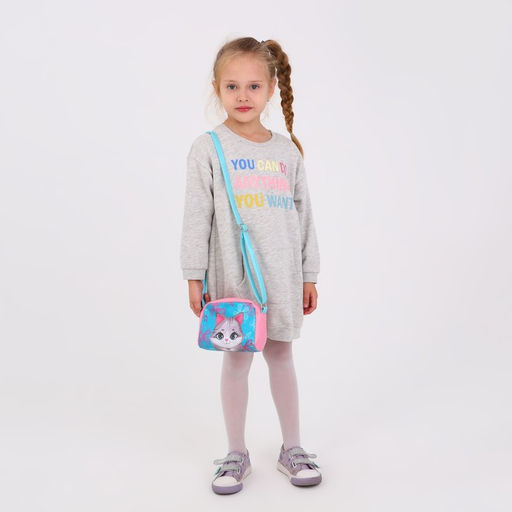 Сумка детская Серый котик из эко-кожи, на ремешке, 15х12х3 см - NAZAMOK KIDS фото 8