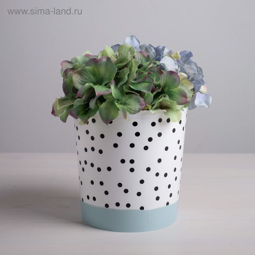 Цена за 2 шт. Кашпо для цветов «Чёрно - белый стиль», 1.6 л, d=14 см, h=14 см, пластиковое