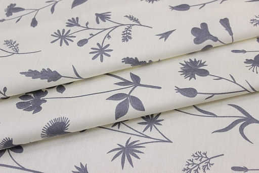 Сатин Ботаника - монохром цв.кремовый/сланцево-серый, ш.2.35м, хлопок-100%, 120гр/м.кв - Купава фото 4