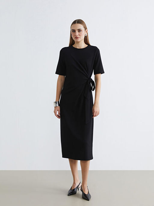 Bisiklet Yaka Ba?lamal? Elbise