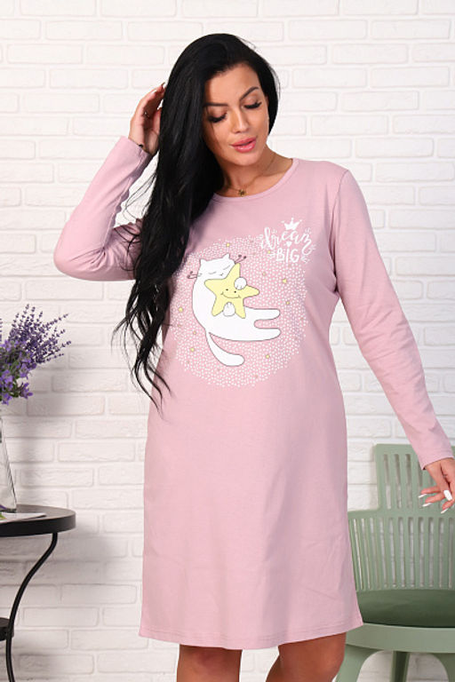 Сорочка с длинным рукавом, принт (0788, кофе) - Плиона фото 12