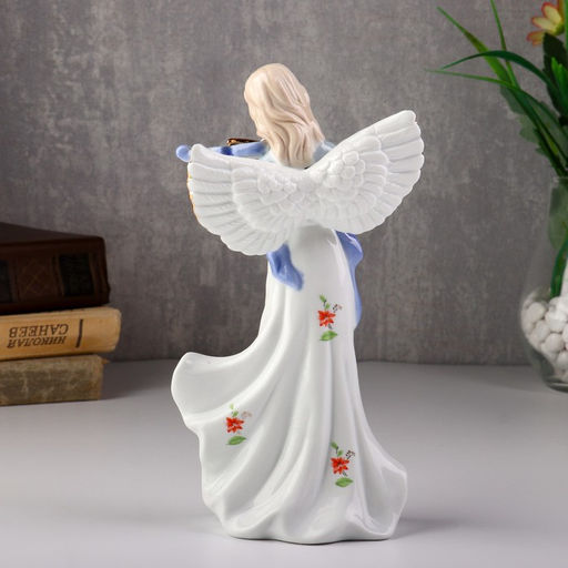 Фигура керамика «Ангел-девушка со скрипкой», 20.5×10×6.3 см