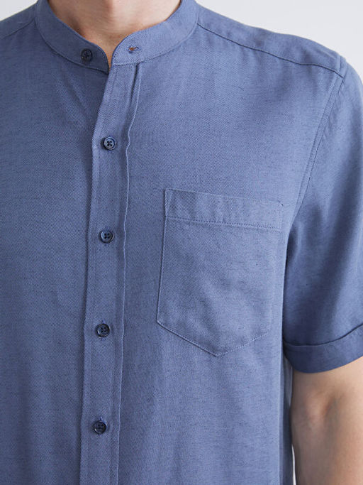 Regular Fit Hakim Yaka K?sa Kollu Erkek G?mlek