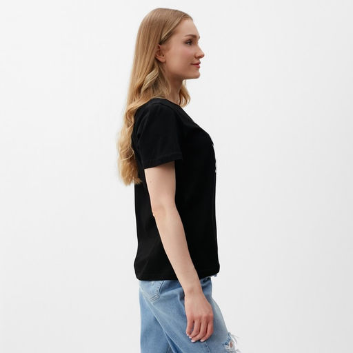 Футболка женская, цвет черный, размер 48