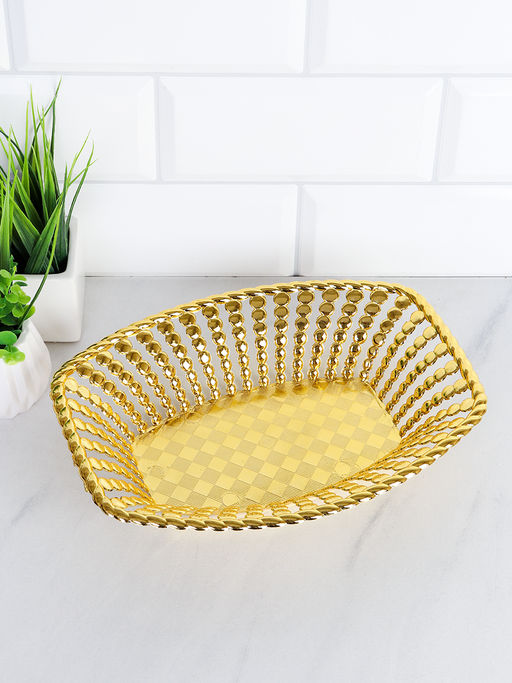 Ваза для фруктов 28х18 см / Z6 /уп 180/золото/пластик - ГалеонТрейд фото 4