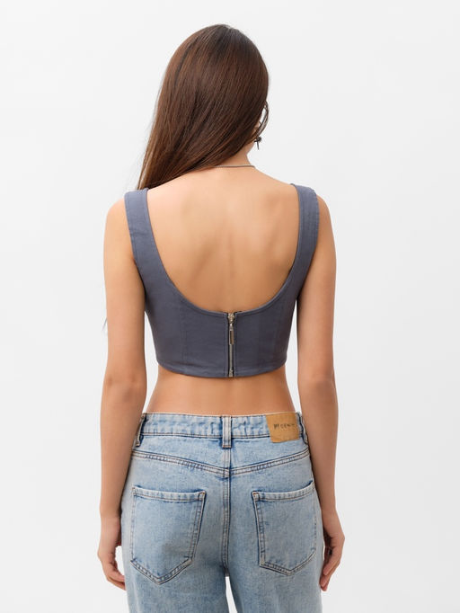 Корсет женский джинсовый MIST: Denim, размер 44, графит