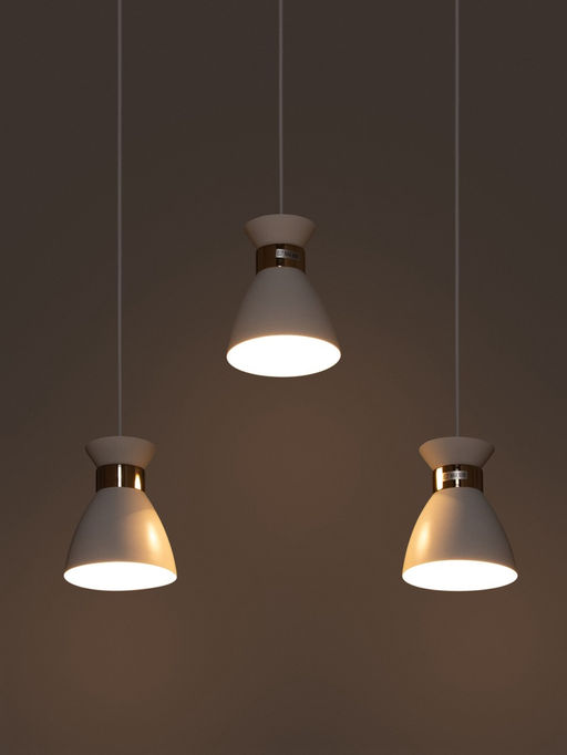 Светильник подвесной TR8466, 3хE27, 60 Вт, 55×13.5×100 см, белый
