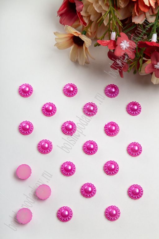 Полубусины "Цветочек" 12 мм, SF-430/SF-1462 (50 гр) фукси №107