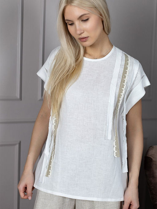 Блузка лен 57%, вискоза 43%