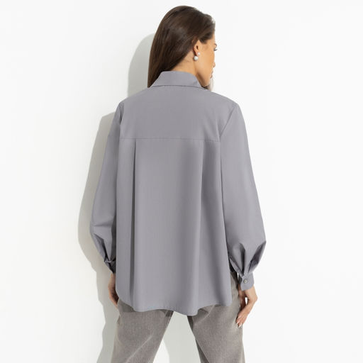 Рубашка свободная с контрастными вставками Говорите обо мне (мятный) - Charutti фото 5