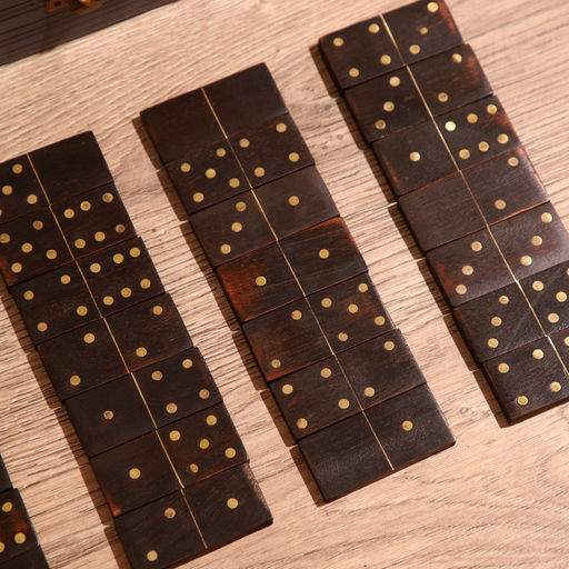 Игра настольная «Домино», в шкатулке, 22×8.5×6.5 см, манговое дерево