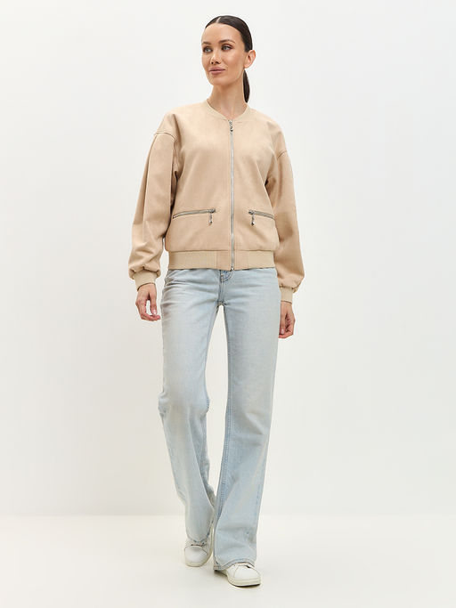 Бомбер из замши бежевый - Tantino фото 7