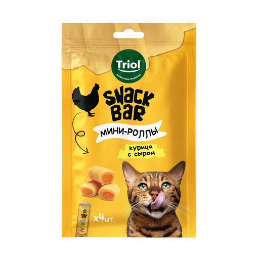 Лакомство для кошек "Мини-роллы с начинкой из курицы с сыром", 40г, серия SNACK BAR