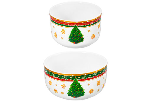 Набор 2 салатников - 500 мл 13,5*13,5*6,5 см+260 мл 10,5*10,5*6 см Новогодняя ёлка NEW BONE CHINA - Elan gallery фото 8