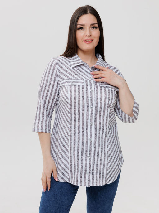 Блузка женская БЖ-72 (кулирка) Кофейная - Elenatex фото 4