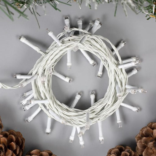 Гирлянда Нить 5 м, IP20, белая нить, 50 LED, 8 режимов, 220 В, свечение синее - Luazon lighting фото 2