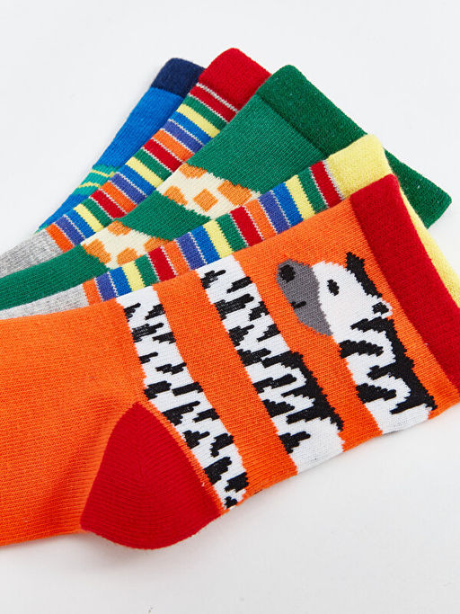 Desenli Erkek ?ocuk Soket ?orap 5li - Waikiki фото 3