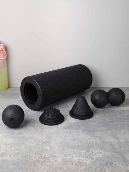 Набор массажный для МФР 5в1 / Ролик 37Х15/ мяч 8см /двойной мяч 16Х8 / массажный конус 9.8Х8 / массажная полусфера 9.8Х4.5 / Black /уп 12 - Галеонтрейд фото 9
